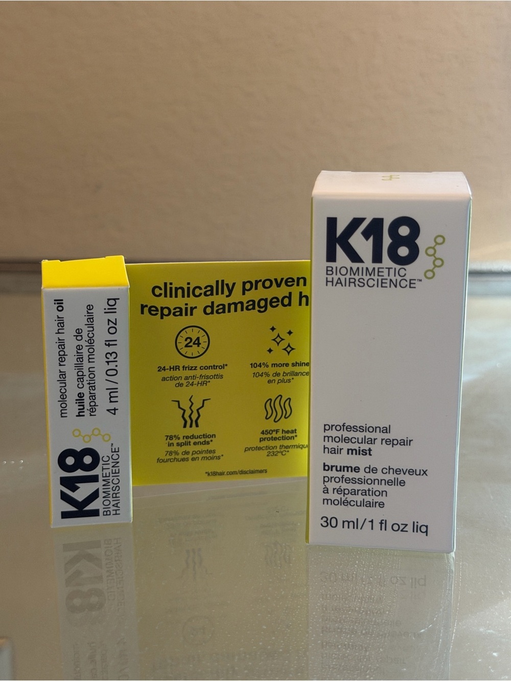 K18 Professional Molecular Repair Hair Spray 30 ml & Oil 4ml bundle